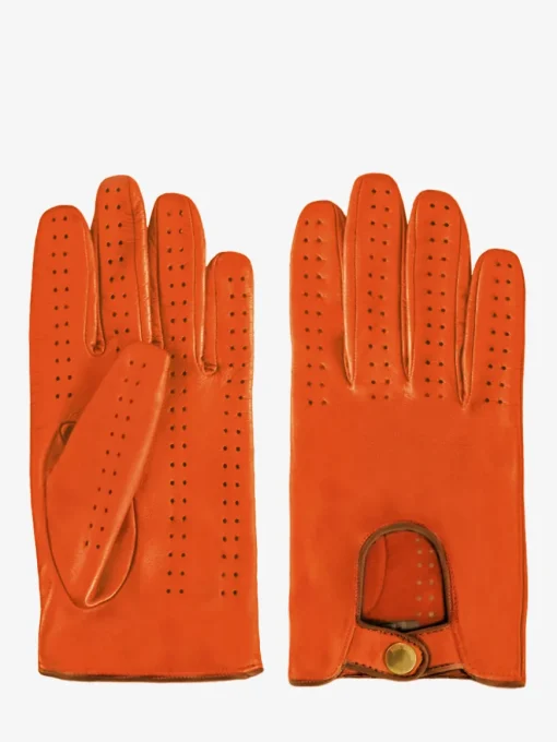 Gants Pilote Homme - Orange / Naturel