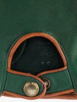 Gants Pilote Homme - Vert Foncé / Naturel