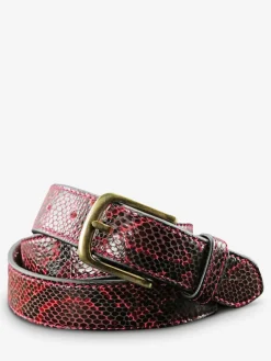 LaCeinture à Boucle Python - Rouge Grenat