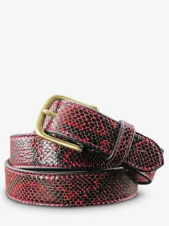 LaCeinture à Boucle Python - Rouge Grenat