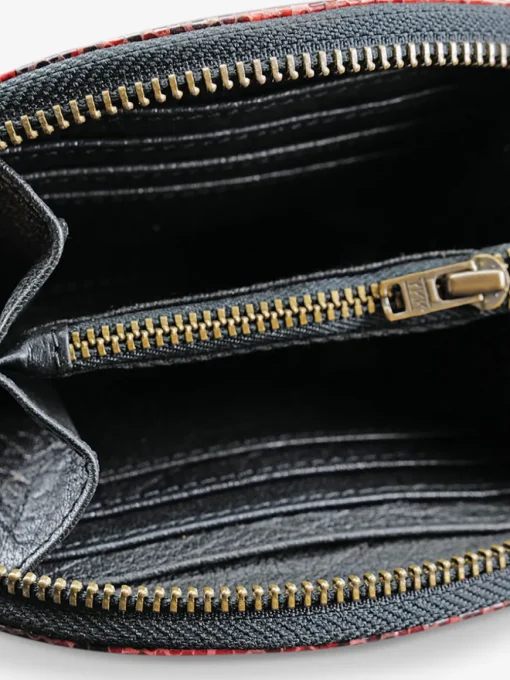 LePortefeuille Manon Python - Rouge Grenat