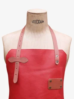 LeTablier En Cuir - Rouge Carmin