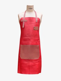 LeTablier En Cuir - Rouge Carmin