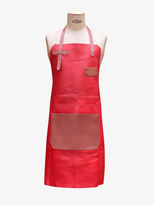 LeTablier En Cuir - Rouge Carmin