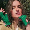 Mitaines Pilote Femme - Vert / Naturel