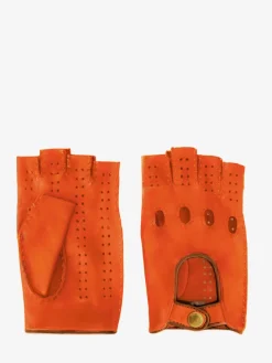 Mitaines Pilote Homme - Orange / Naturel